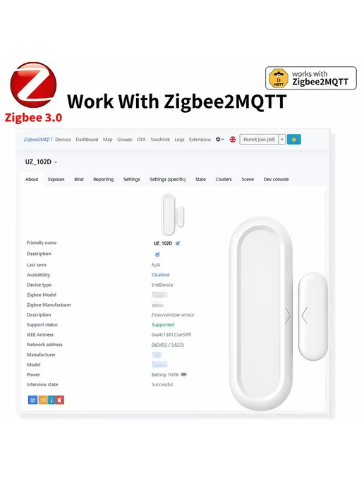 RightSitu Датчик открытия двери и окна Zigbee 3.0 Zigbee 3.0, вариант, фото 4