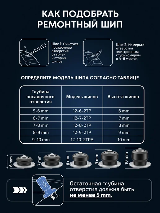 Шипы ремонтные 9 мм, Теком, 12-9-2ТР, 50 шт, 50 шт, фото 4