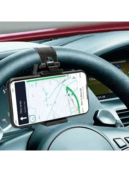 CEYYOR Универсальный автомобильный держатель для телефона на руль, черный, фото 6