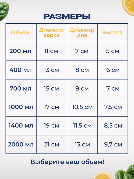 Набор круглых контейнеров для еды, 5штук, для заморозки, 200, вариант, фото 2