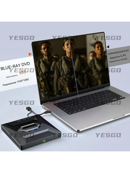 Портативный внешний Blu-ray USB-C, вариант, фото 2