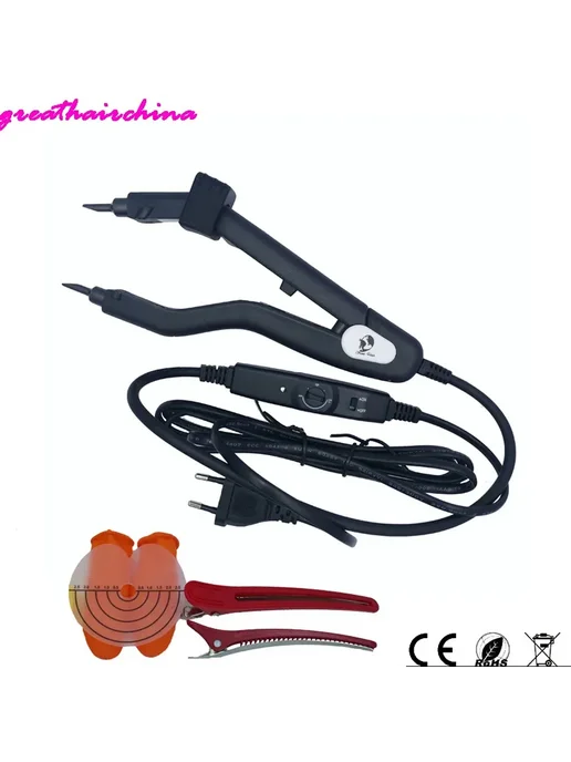 Утюжок для наращивания волос, Black TIP A, Plug EU, черный, фото 2