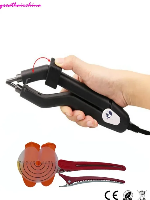 Утюжок для наращивания волос, Black TIP A, Plug EU, черный, фото 3