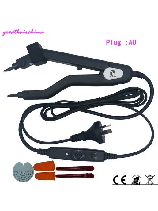 Утюжок для наращивания волос, Black TIP A, Plug EU, черный, фото 6