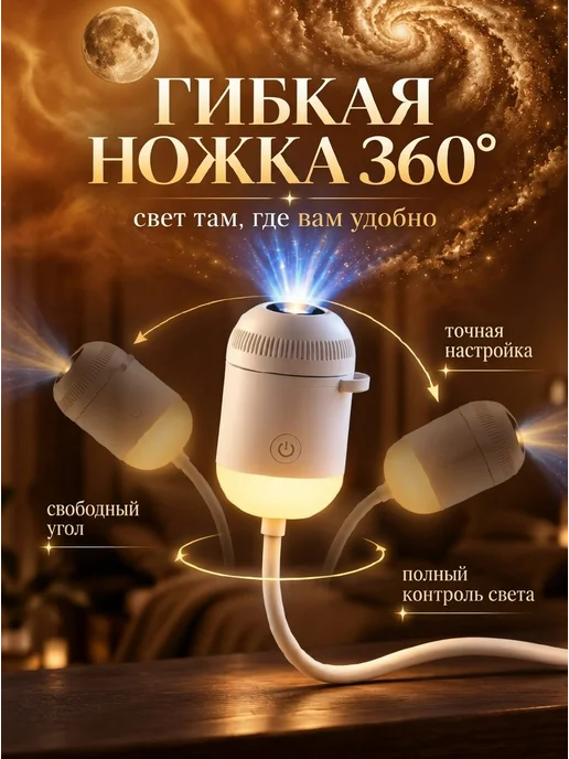 Ночник проектор, белый, фото 2