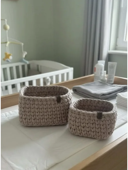 CrochetDecor Набор для вязания корзин крючком, коричневый, фото 3