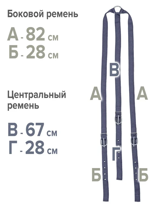 Нагрудник для лошади двойной нейлон 25 мм REITER, синий, фото 2