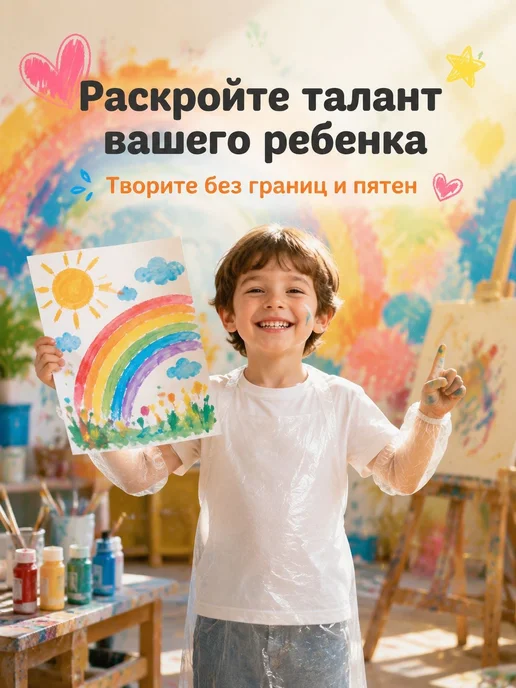 Фартук с нарукавниками для рисования, для труда, вариант, фото 6
