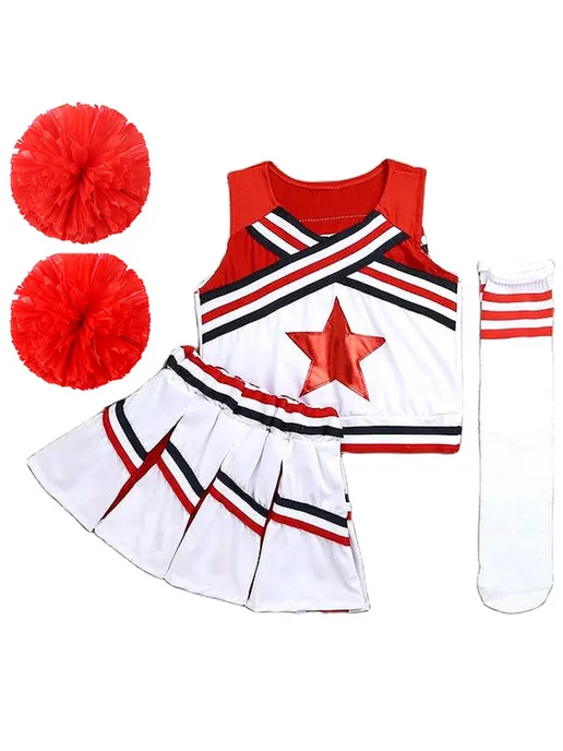 Черлидерский костюм красный женский детский, красный