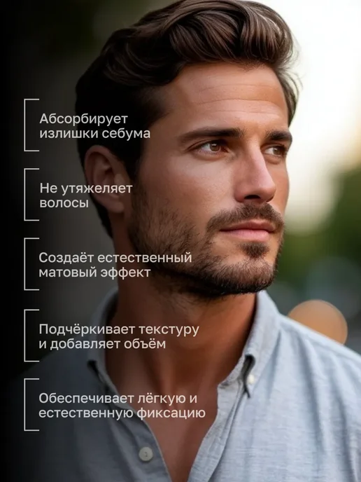 Матовая глина для укладки волос Barber Line, белый, фото 2