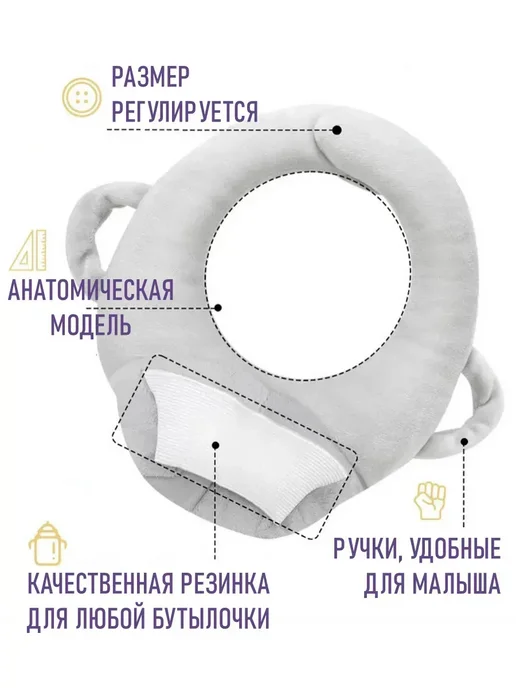 Подушка держатель для кормления новорожденного, серый, фото 2