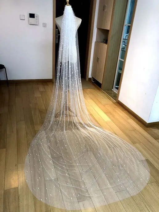 Eternally Elegant Свадебная вуаль белая 3 метра 200 см, Белы, 3 м, фото 4