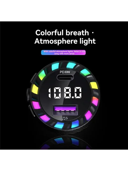 Автомобильный Bluetooth-трансмиттер B29C, быстрая зарядка че, вариант, фото 2