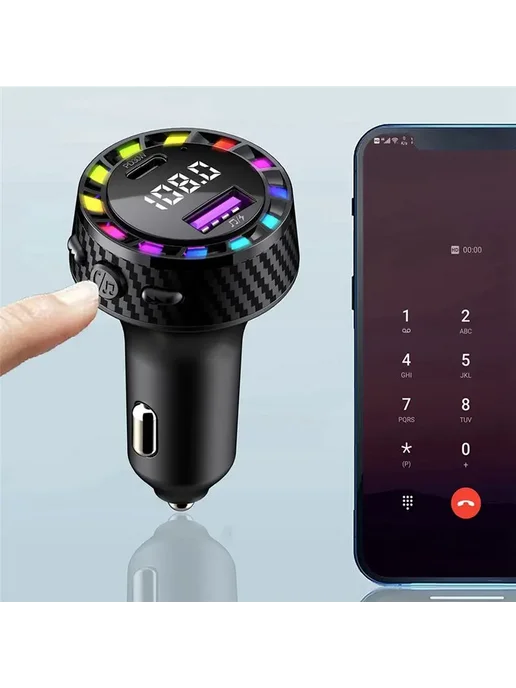 Автомобильный Bluetooth-трансмиттер B29C, быстрая зарядка че, вариант, фото 5