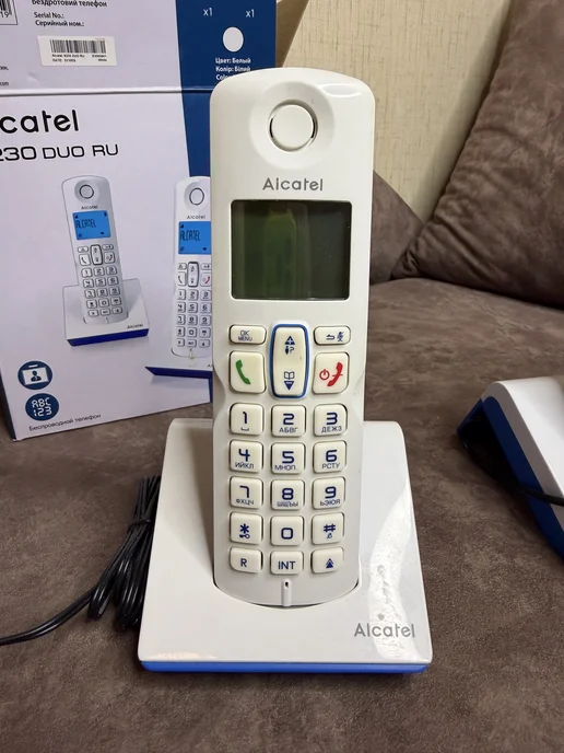 Стационарный телефон Alcatel с двумя трубками, синий, фото 2