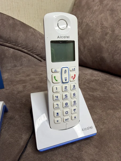 Стационарный телефон Alcatel с двумя трубками, синий, фото 3