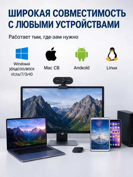 Сетевая веб камера USB, Full HD съемка для компьютера, вариант, фото 6