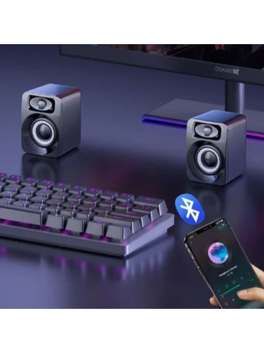 Колонки для компьютера Bluetooth белые, белый