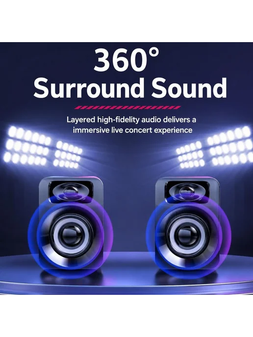 Колонки для компьютера Bluetooth белые, белый, фото 3