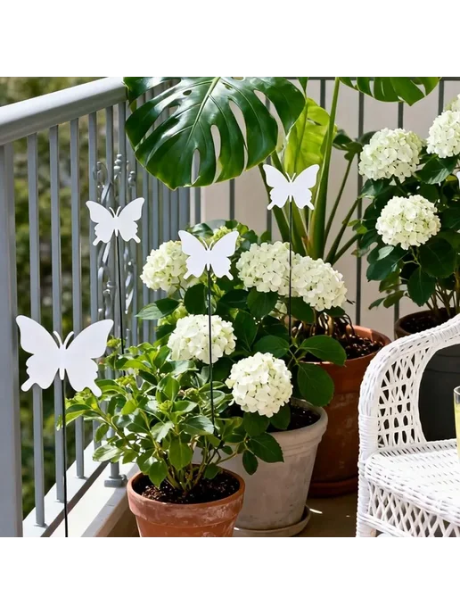 Декоративные бабочки из ПВХ, белый, 10 шт White-20pcs, 10 шт, фото 5