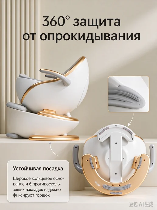 Детский горшок с ручками, эргономичный для малышей, синий, фото 7