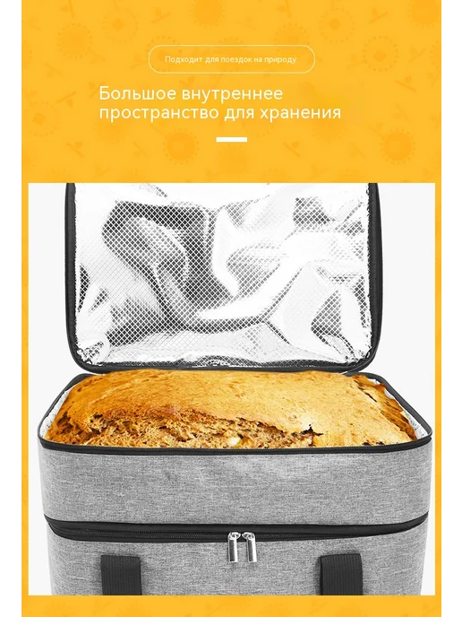 термосумка для обедов с фольгой и ручкой, вариант, фото 6