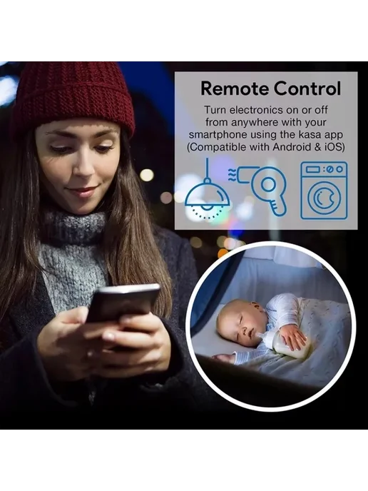 Умная Wi-Fi розетка 10А белая, белый, фото 3