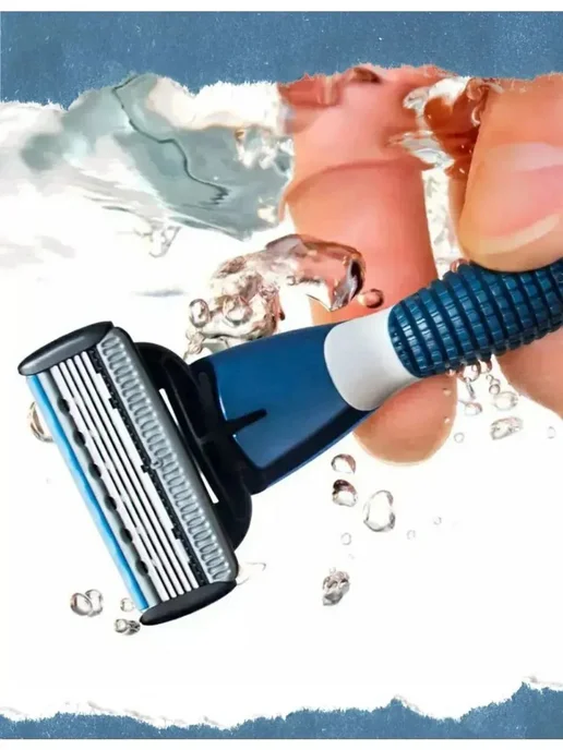 QShave Men Blue сменные кассеты, 4 шт, 5, 4 шт, фото 4
