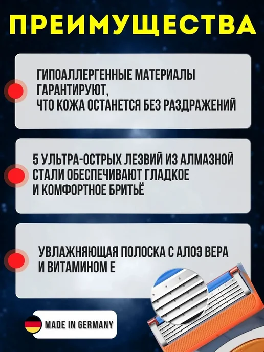 Кассеты мужские сменные Fusion увлажняющие, вариант, фото 3
