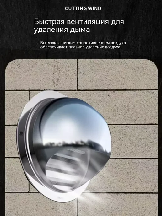 Выход вентиляционный уличный 150 мм Стенной колпак с и 304, вариант, фото 6