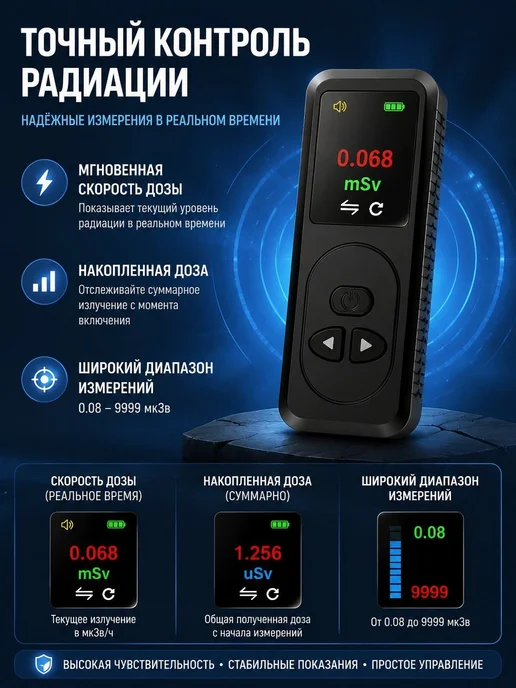 Дозиметр H28 персональный с TFT-дисплеем, вариант, фото 5