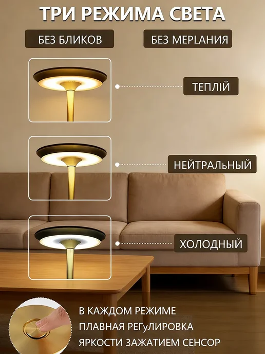 Светильник настольный светодиодный ночник для спальни, вариант, фото 7
