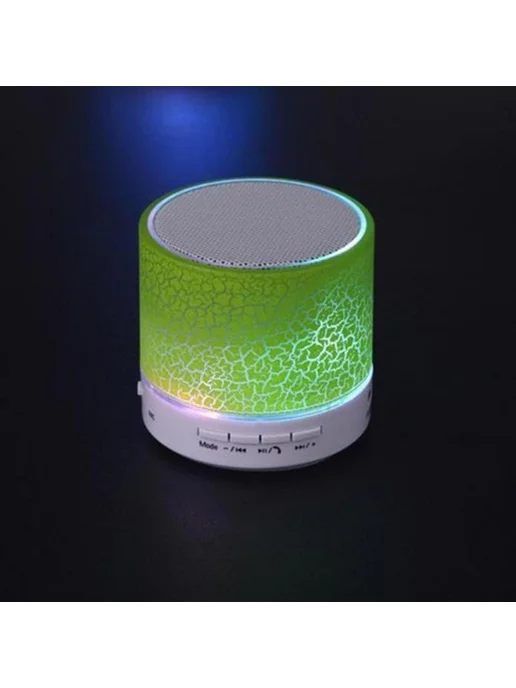 Портативная колонка Bluetooth зеленая круглая, зеленый, фото 8