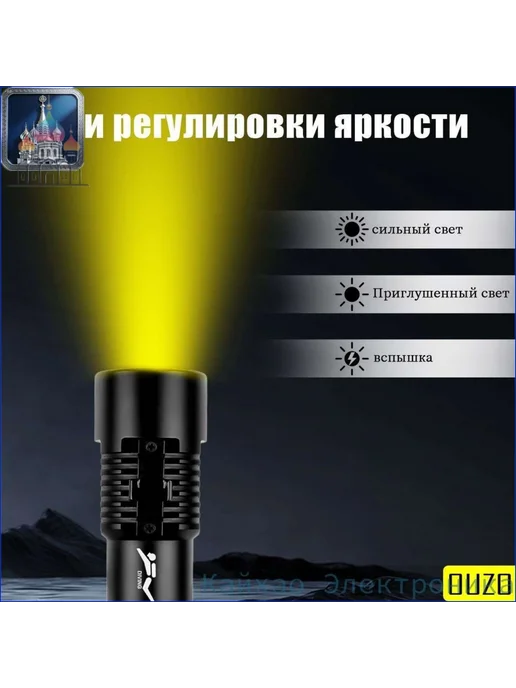 Фонарь подводный XHP70, 15000 лм, IPX8, черный, фото 5