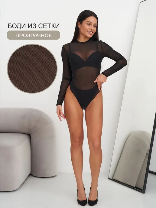 Боди женское без застежки из вискозы, черное, черный, фото 2