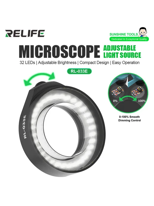 Relife RL-033E Pro Источник света для микроскопа, в упаковке 230 г, фото 2
