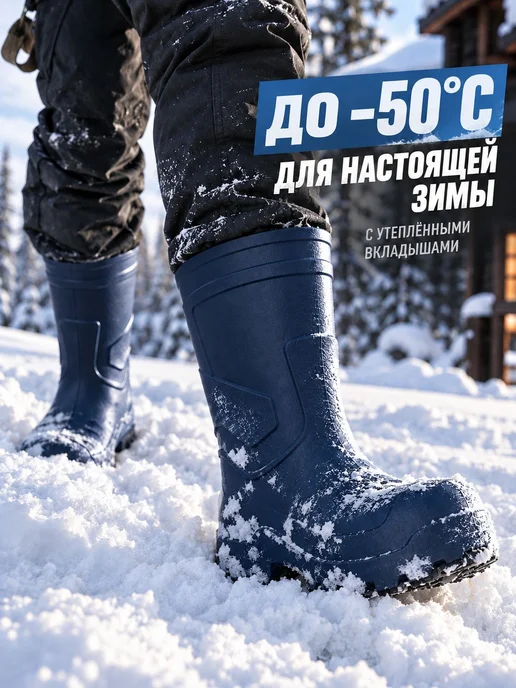 Сапоги резиновые Колесник, синий, фото 3