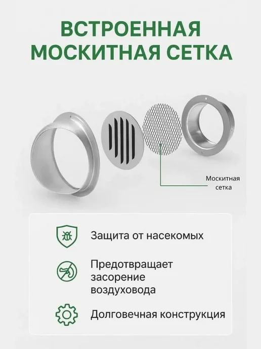 Решетка вентиляции улица 100мм, вариант, фото 2