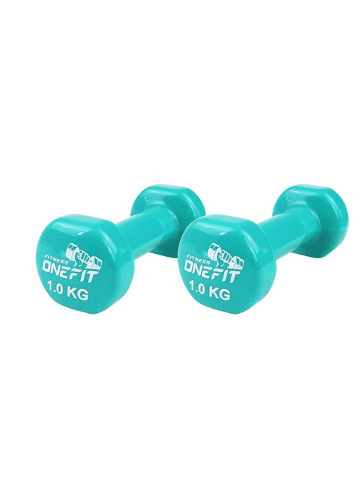 Гантели виниловые, 2 шт по 1 кг, 300-001-turquoise, 2 шт, 1 кг, фото 4