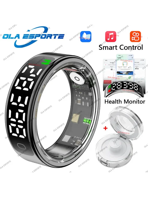 Ola Esporte Smart Ring для Galaxy с HD экраном 12, Black Pro, черный