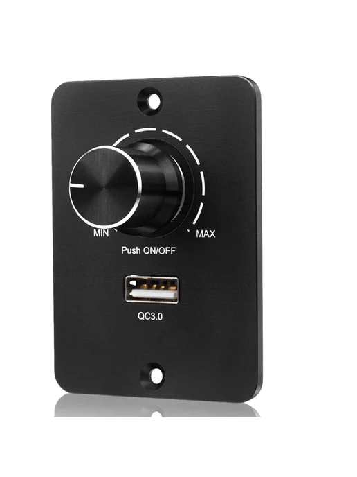 Диммер VIPMOON 12-24 В 5 А для светодиодных ламп с USB QC 3, черный