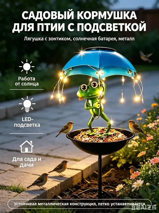 Фигурка садовая зеленый, зеленый