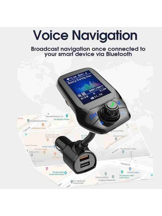 VicTsing FM-трансмиттер с 3 USB портами и MP3, вариант, фото 2
