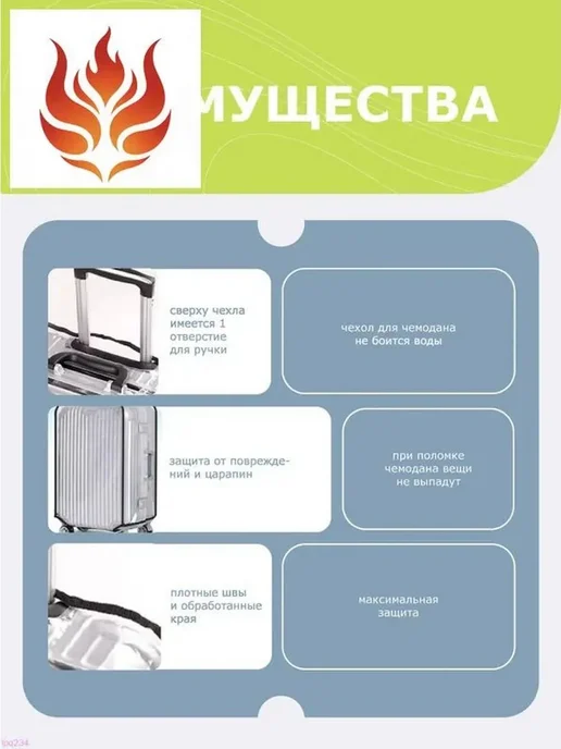 Чехол для чемодана прозрачный XS, вариант, фото 2