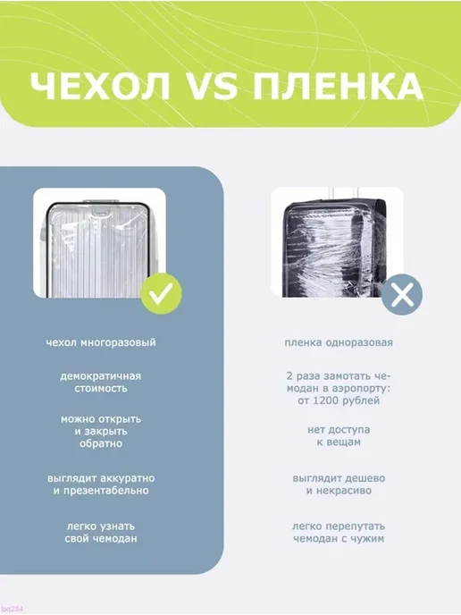 Чехол для чемодана прозрачный XS, вариант, фото 3