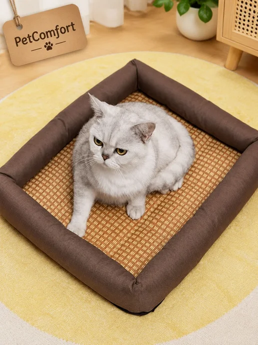 PetComfort Лежанка-коврик для кошек и собак Кофейный M, вариант