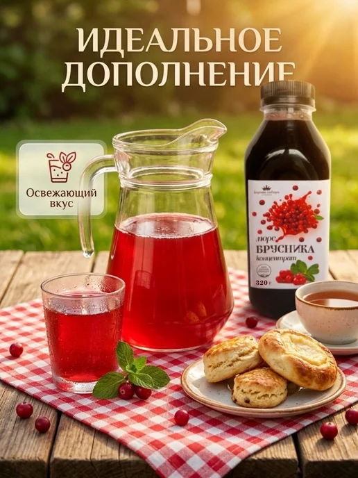 Морс брусничный, концентрат 320г, 320 г, фото 4