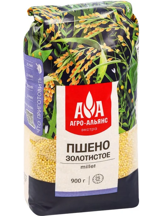Пшено АГРОАЛЬЯНС Экстра, 900г, 900 г, фото 2