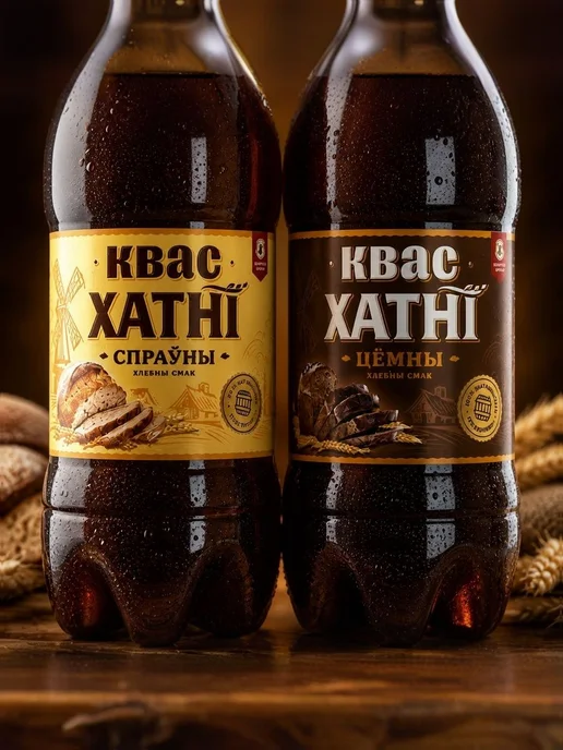 Квас белорусский Хатни Спрауны Тёмный, 1.9л, 2 шт, 1,9 л, 2 шт, фото 2