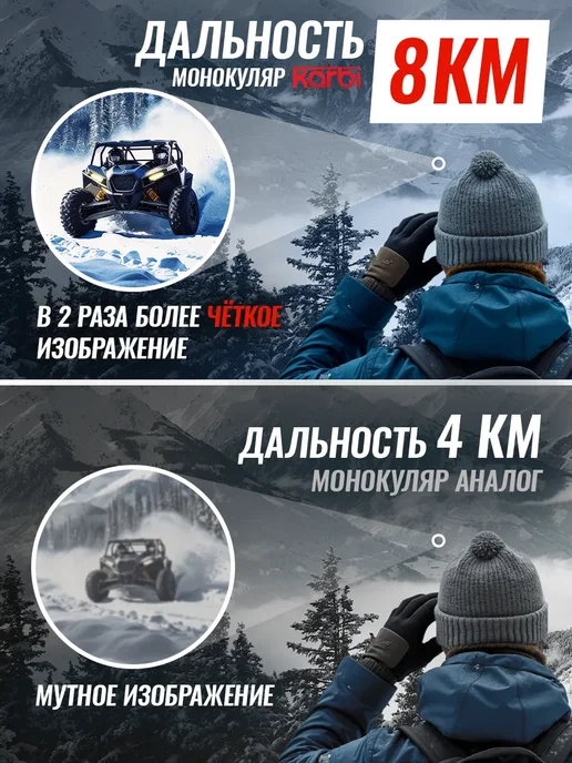 Монокуляр профессиональный туристический, черный, фото 2